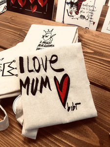 BORSA SHOPPER COTONE "I LOVE MUM"