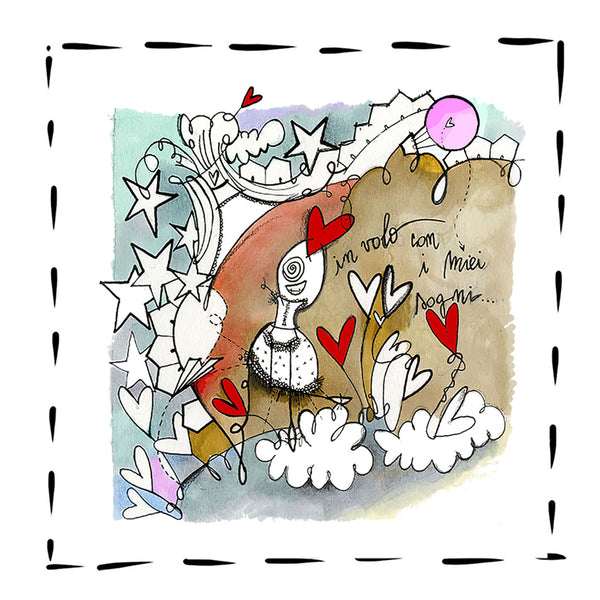 illustrazione "IN VOLO CON I MIEI SOGNI"