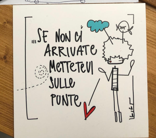 illustrazione "SE NON CI ARRIVATE METTETEVI SULLE PUNTE"