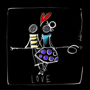 illustrazione "LOVE" con due fidanzati