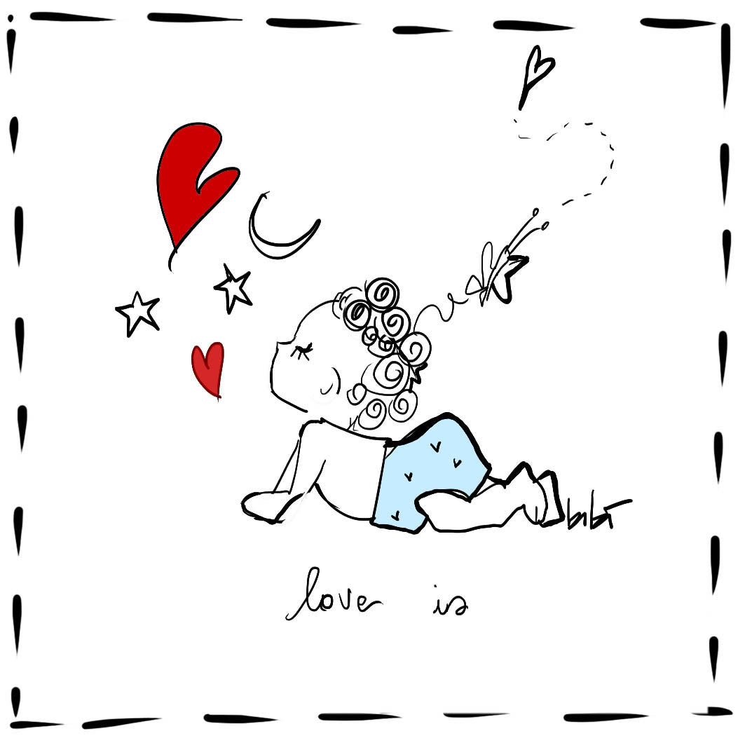 illustrazione "LOVE IS" (con bimbo)